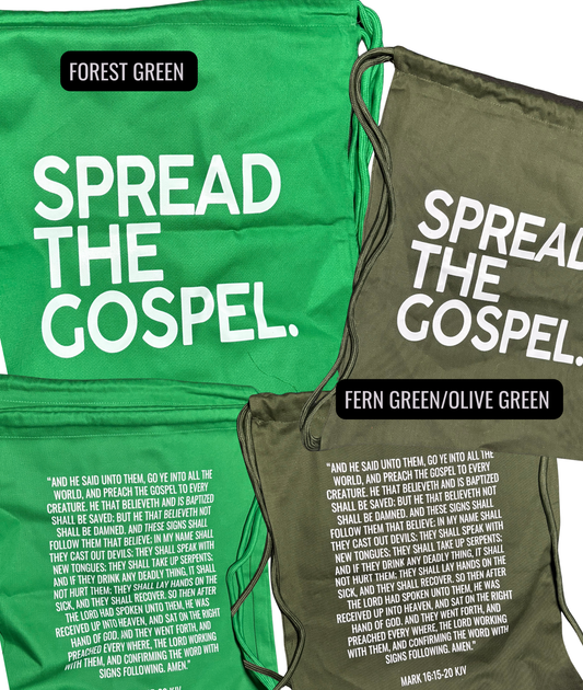Spread The Gospel Drawstring Bags